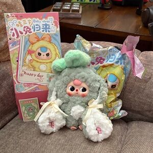 Baby Three BB3 Bunny Return happy day Plush Rabbit Green - Authentic.